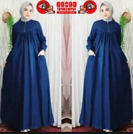Gamis Syari Premium GAMIS JEANS AMBI WASH GAMIS JEANS WANITA TERBARU 2025 DRESS BAJU GAMIS WANITA GA