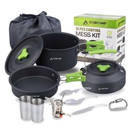 STARCAMP Portable Outdoor Camping Camping Hard Alumina Pot Set 10-Piece Set Camping Cookware Set