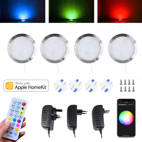 2-9Pcs Homekit WiFi RGB LED Under Cabinet Closet Light Furniture Wardrobe Showcase Lamps Siri Voice 