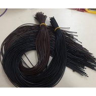 Waxed leather strap cut into 43cm section, brown & black, size 1mm to make a necklace
