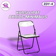 Minimalist Folding Chair, Transparent Acrylic Chair, Space Saving