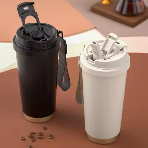 530ML Stylish Large Capacity Ceramic Vacuum Travel Cup Thermoses Reusable Household Coffee Thermal M