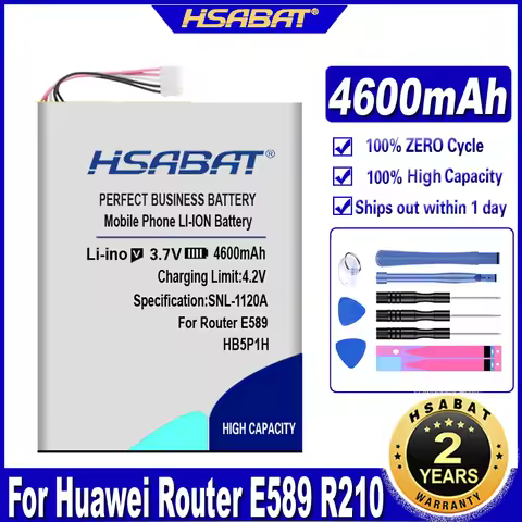 HSABAT HB5P1H 4600mAh battery For Huawei Router E589 R210 E5776s E5776S-22/32/501/601/860/922 FDD