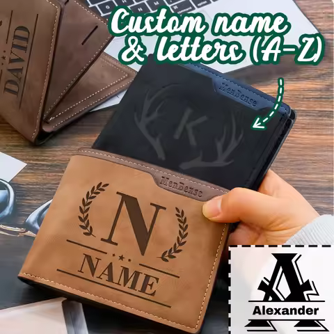 Custom Name Wallet, Father's Day Gift Wallet, Name Wallet For Him And Her, Slim Card Holder Purse, M
