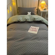 bedsheet set queen size bedsheet set bedsheet Simple waffle ins style student single four-piece set