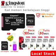 ♥สินค้าของแท้100% + จัดส่งฟรี + COD♥Kingston SD การ์ด Micro Sd Card Class 10 80เมกะไบต์/วินาที64G/25