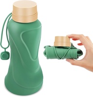 Collapsible Water Bottles650mlLeak ProofReuseable BPA Free Silicone Foldable Water BottlesDurable Li