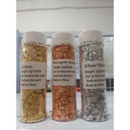 EDIBLE GOLD, SILVER, ROSEGOLD FLAKES