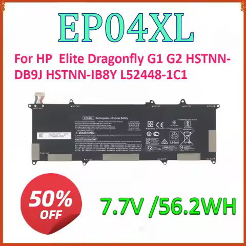 New 7.7V 56.2WH EP04XL Laptop Battery For HP Elite Dragonfly G1 G2 HSTNN-DB9J HSTNN-IB8Y L52448-1C1