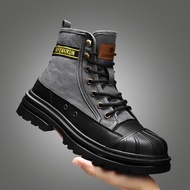 Fashion Versatile Martin Boots Mens Spring and Autumn Season Shell Head Wrapped Martin Boots Motorcy