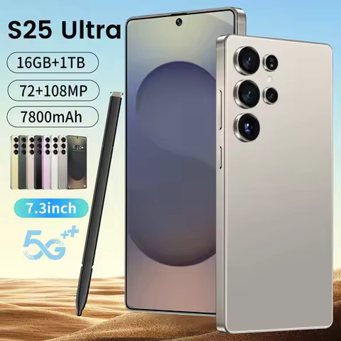 New S25 Ultra High-end Smartphone 7.3HD Second Screen Cellphone 5G Android14 Mobile Phone 22G+2T Dua