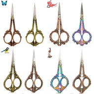 Stainless Steel Antique Scissors DIY Sewing Supplies Small Embroidery Scissors Peacock Butterfly Des
