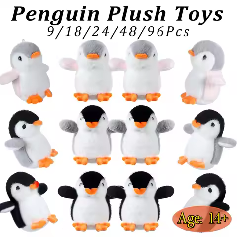 9-96Pcs Mini Stuffed Animal Penguin Plush Hanging Penguin Toys Small Penguin Keychain Valentine Stoc