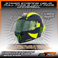 FULL FACE HELMET STRIPING STICKER/HALF FACE UNIVERSAL ROSSI MOTIF 46 SOLELUNA 2018 Helmet Motor