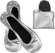Lusofie Foldable Ballet Flats for Women for Travel Office Weddings - Foldable Flats for Women with Z