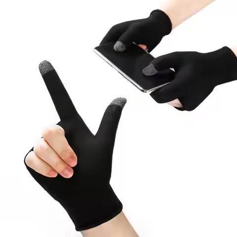 1 Pair Palm Fingertip Gloves Anti-slip Gaming Finger Sleeve Sweatproof Mobile Phone Finger Sleeves f