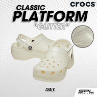 Crocs รองเท้าแตะ รองเท้ารัดส้น รองเท้า W Women CS Classic PLATFORM GLITTER CLOG 207241-0WV (2790)