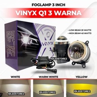 Vinyx Q1 Foglamp 3 Colors 3 Inch Led 45 Watt Projector 1 Year Warranty