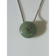#J823 100% Natural Grade A Donut Jade Jadeite Pendant H13.4m (FreeNecklaceChain)