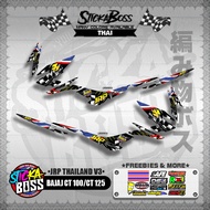 STICKER DECALS for BAJAJ CT 100 / CT 125 (BAJJRTHV3 ) By STICKABOSS (SOFIE LAMINATED WATERPROOF)