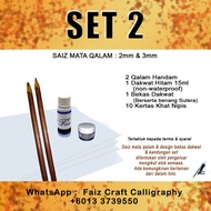 SET 2 ASAS,  ALAT TULIS KHAT, JAWI, PEN TRADITIONAL KALIGRAFI KHAT
