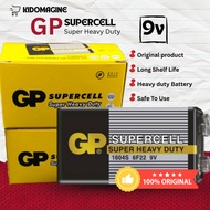 Bateri GP 9V Supercell Tahan Lama | GP 9V Battery Heavy Duty for Smoke Detector, Smart Tag [1Pcs]