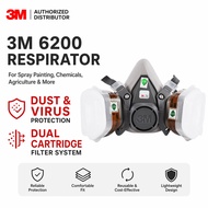 3M 6200 Reusable Half Face Respirator Mask Set with 6001CN Filter Cartridge Anti Dust Gas Chemical P
