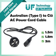 UFTECH Australian/Chinese AU/CN (Type I) to C13 AC Power Cord Cable 1.5m/1.8m/3m