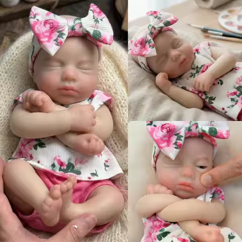 13 Inch Handmade Soft Touch Solid Silicone Reborn Girl Loulou bebe reborn de silicona