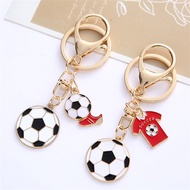 Metal Football Keychain With Jersey Sneaker Pendents Soccer Key Ring Creative Sporting Key Chain Key Accessories Fans Souvenir