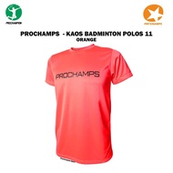 Kaos Jersey Badminton Prochamps Polos Orange Reflektif 011
