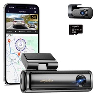 Arpha B25 5K Dash Cam with 5G WiFi 64GB SD Card, ADAS Dash Cam Front and Rear GPS, Voice Control WDR