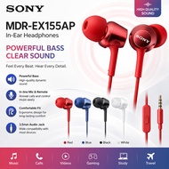 Sony MDR-EX155AP Wired Earphones In-Ear Headphones with Microphone Powerful Bass Clear Sound 3.5mm A