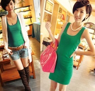 NEW DRESS STRETCH SLIM FIT TANKTOP MINI BAJU IMPORT MURAH (AF D 25)