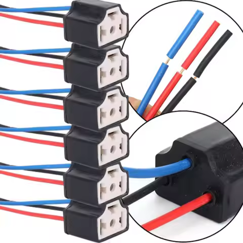 Ceramic LED H4 Headlight Socket Car Headlight Replacement Repair Bulb Holder Connector Plug Auto H4 