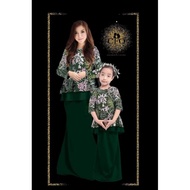 Peplum Baju Raya Sedondon Ibu Dan Anak Emerald Green