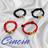 Crystal ring gold plated rope ring gold ring