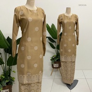 Baju Kurung Moden Songket Tabur Printed Warna Mocha