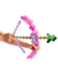 Minecraft peripheral toy weapons purple enchanted bow and arrow diamond sword draft two-in-one set ejectable gift
