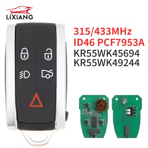Lixiang 5Button KR55WK49244 KR55WK45694 ID46 PCF7953 Chip 315/433MHz Car Remote Key For Jaguar XF XK