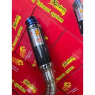 RED LEO RACING OPEN BOTTLE SHORT EXHAUST Y15ZR/LC135 CARBON/BLACK