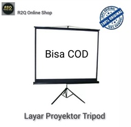 layar proyektor  Tripod 70 inch