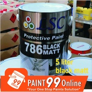 5L LSC BLACK MATTE PAINT FOR WOOD AND METAL / MATT BLACK / CAT LSC HITAM MATI