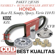 Paket Komplit Hemat 2 Jenis Vanbelt + Rumah Roller Assy Set HONDA Beat FI / Spacy FI / Scoopy FI / V