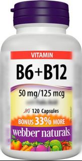 Webber Naturals - 維他命B6+B12(50mg/125mcg) 120粒(平行進口貨)