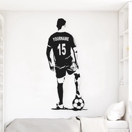 Custom Football Wall Sticker Vinyl Art Home Decor Soccer Player Silhouette Decal Personalized Name And Jersey Numbers Mural G007