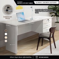 MYHOME | 4 FT OFFICE WOOD TABLE WITH DRAWER | STUDY/COMPUTER/OFFICE TABLE | DESK | MEJA KOMPUTER/OFF