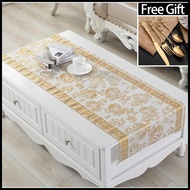 50*230 CM Table Runner PVC Table Cloth Waterproof Oil proof Table Luxury Bronzing Runner