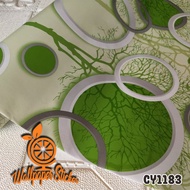 WORLD HOME Wallpaper Stiker Dinding Motif 45cm X 9M CY Motif Best Seller Quality Stiker Dinding 3D Polkadot Bunga