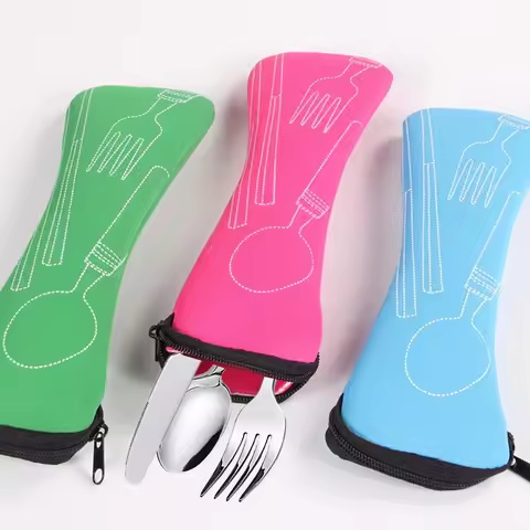 1PC Portable Cutlery Bag Cutlery Bag Cutlery Bag Travel Packaging Storage Box Cutlery Picnic Fork Sp